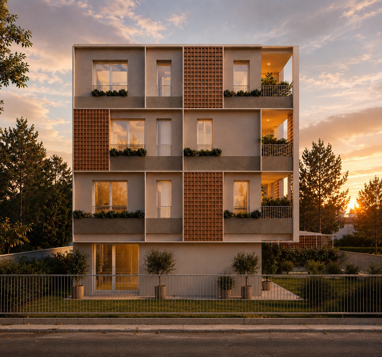 Render verticale della facciata di CP VII Curia Picta